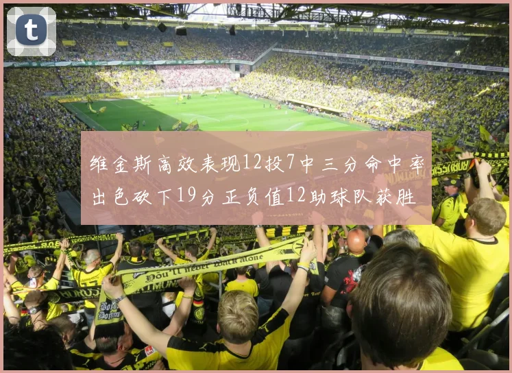 维金斯高效表现12投7中三分命中率出色砍下19分正负值12助球队获胜